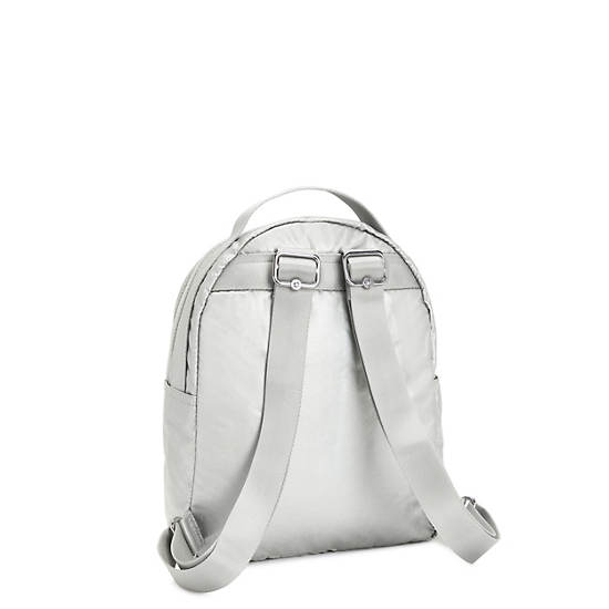 Kipling Kae Metallic Ryggsekk Sølv | NO 1624SG